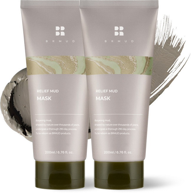[에이티즈PICK] 비알머드 릴리프 보령 머드팩 모공팩 대용량 워시오프 마스크팩 200ml, 1개입, 2개