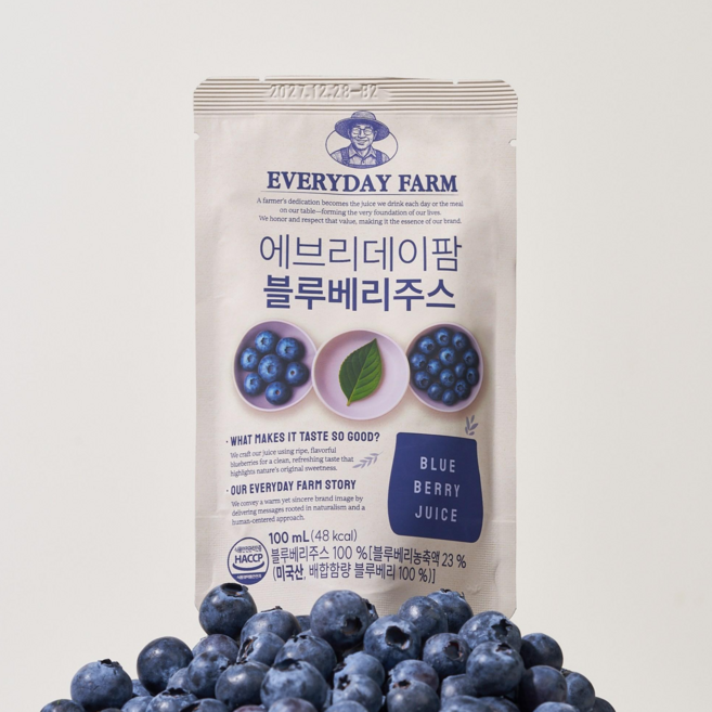 [입점 기념 할인] 에브리데이팜 블루베리주스, 20개, 100ml