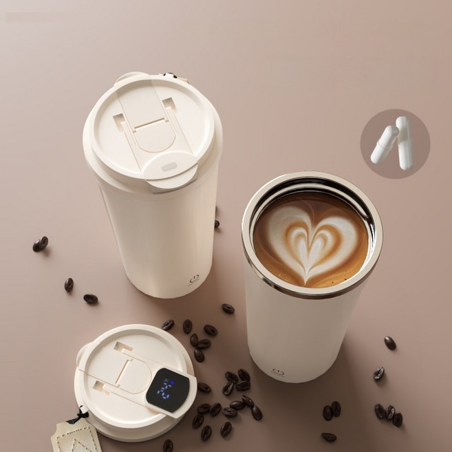 믹싱컵 충전식 커피컵 분유 흰자 분말 전동 스텐 자동믹싱컵, pz-26