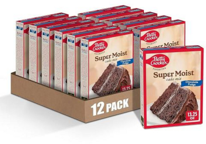 Betty Crocker Supermoist 초콜릿 퍼지 케이크 믹스 375.6g (13.25oz) 외 맛 미국직구, 13.25 Ounce (Pack of 12), 2) 13.25 Ounce Pack of 12  Cho, 없음