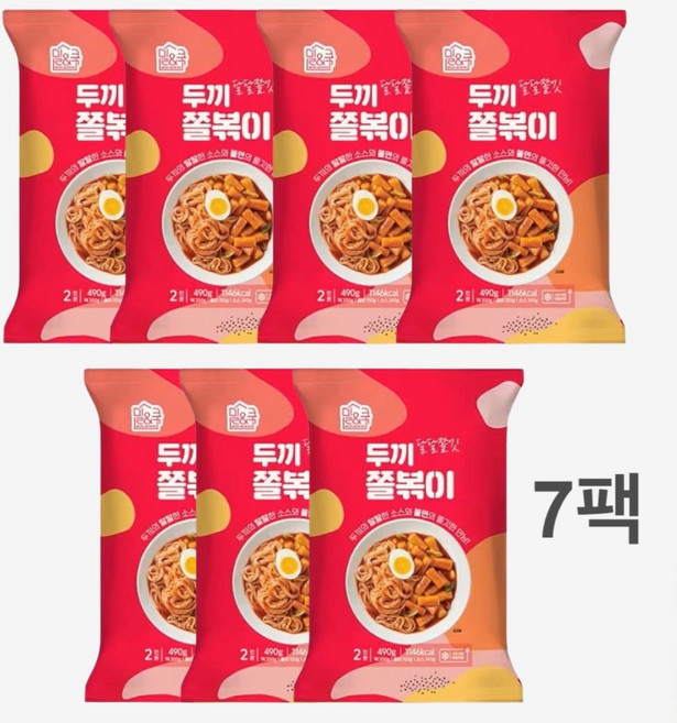 [당일 출고] 두끼 쫄볶이(490g) x 7팩, 7개, 490g