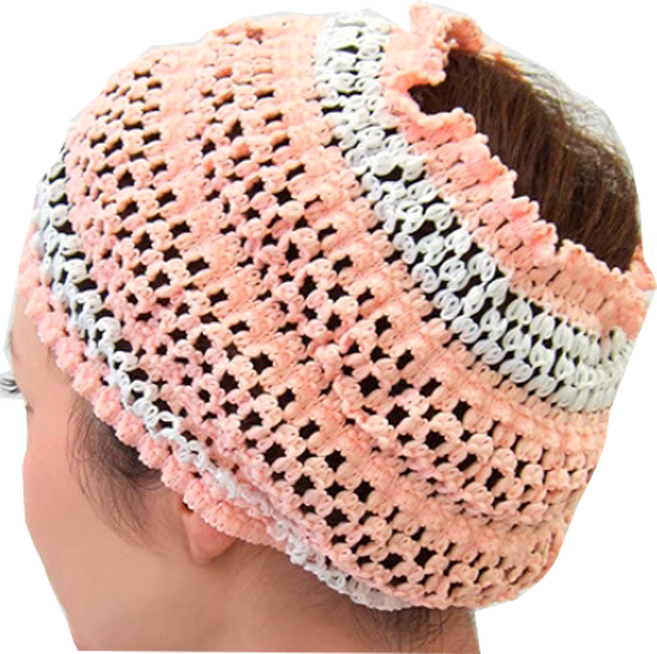 일본 토와 산호색 메쉬 세안밴드 헤어캡, 일본 토와 산호색 메쉬 터번 (34110), 1개