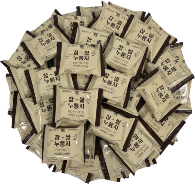 찹쌀 누룽지 무가당 쌀과자 대용량 과자 50개, 1개