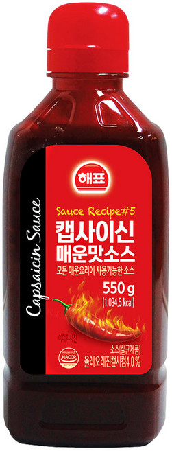 해표 캡사이신 매운맛소스, 550g, 6개