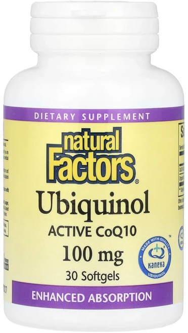 Natural Factors 유비퀴놀 활성 CoQ10 100mg 소프트젤 30정, NaturalFactors유비퀴놀활성CoQ10100mg, 1개 - 쿠팡