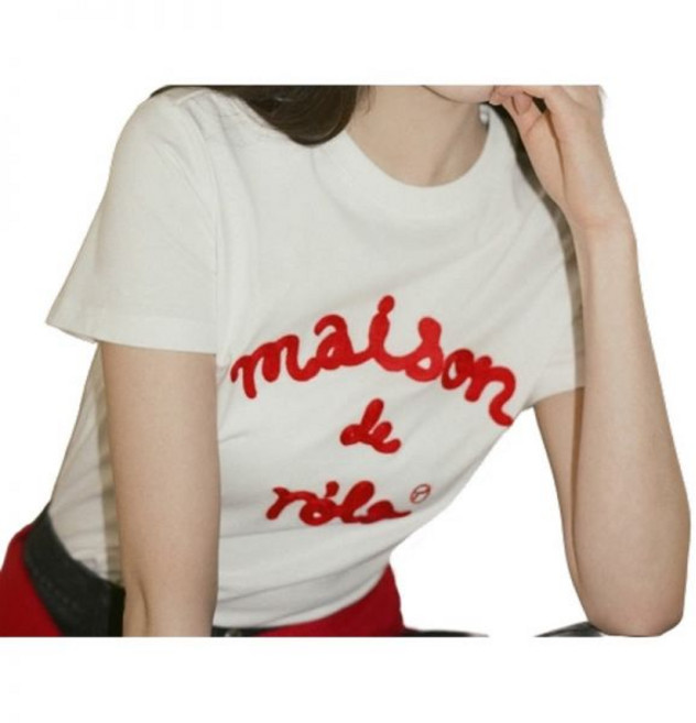 ROLAROLA [장원영 pick]MAISON DE ROLA EMBROIDERY T-SHIRT WHITE