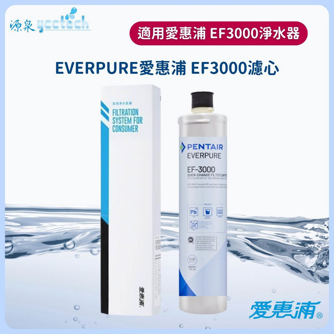 EVERPURE 愛惠浦 EF-3000 濾芯 濕式碳纖活性碳 (公司貨), 1個