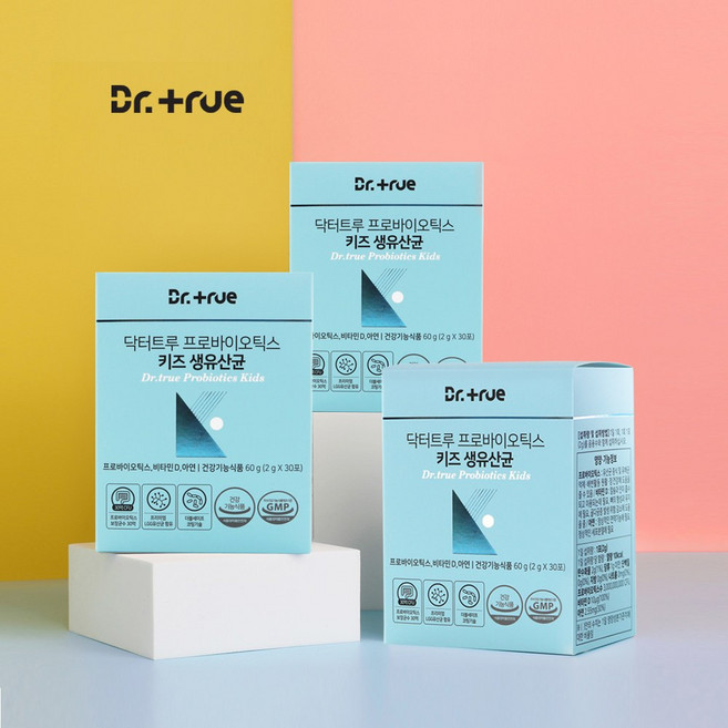 닥터트루 프로바이오틱스 포스트바이오틱스 어린이 유아 키즈 유산균 90포 3개월분, 60g, 3박스