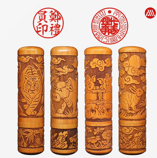 [삼촌네도장] 대추나무도장 12지 띠도장 인감도장 개인도장 6푼18mm, 닭, 소전체(한자만)