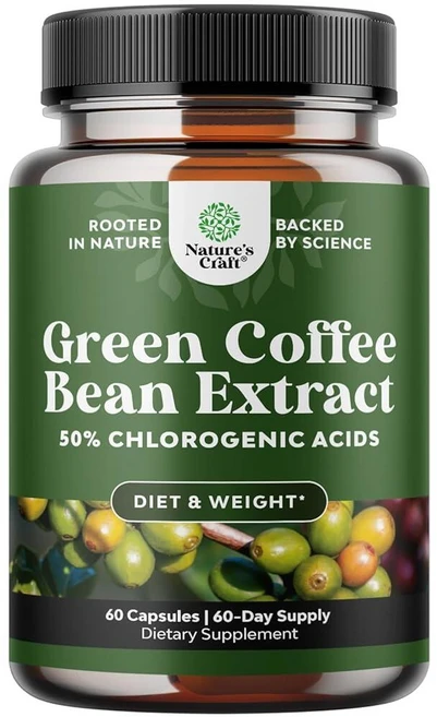 Natures Design Pure Green 커피 콩 추출물 - 50% 클로로겐산으로 표준화 - 남성 및 여성용 체중 감량 보충제 - 지방과 설탕 모두 연소 - 고급 강력한, 60정, 1개 - 쿠팡