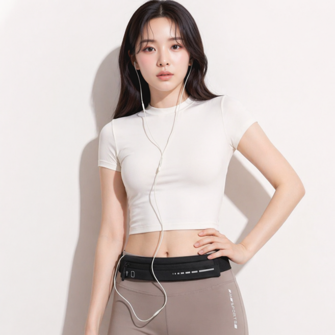 데블리 와이드 플립벨트 런닝 힙색 핸드폰 수납 조깅 마라톤 등산 헬스 운동용 벨트, 1개, 블랙
