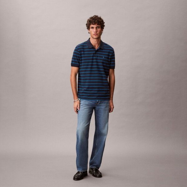 (매장)캘빈클라인 [캘빈클라인 진] [CK] 스트라이프 피크 모노그램 폴로 반팔 티셔츠 4RF216G CEF 211240