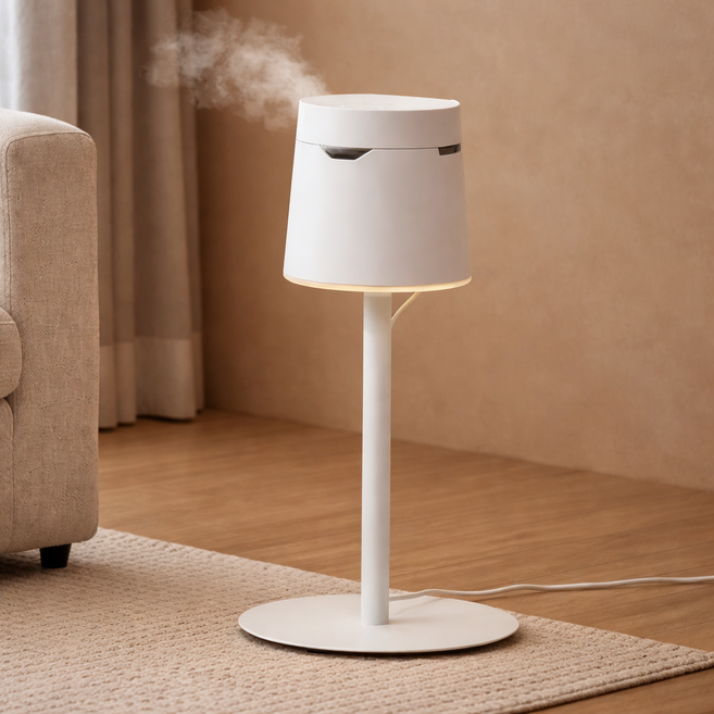 치과의사가 개발한 가습기 케어팟 스테인리스 가습기 4L + 스탠드, 화이트 + 스탠드