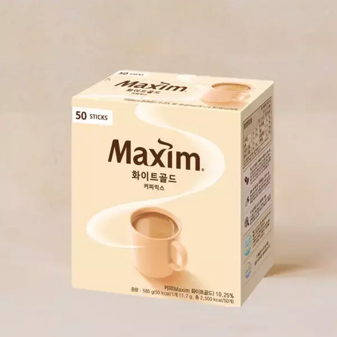 [맥심] 화이트골드 커피믹스, 11.8g, 50개입