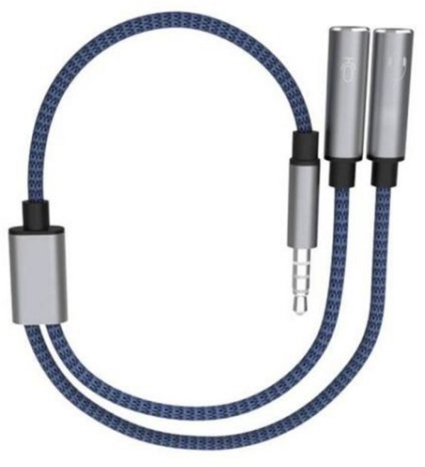 UGREEN-헤드셋 어댑터 마이크 Y 모양 분배기 케이블 PC 3.5mm 스테레오 오디오 수 2 암 별도 플러그 PVC 와이어, [01] 20 cm, 1개