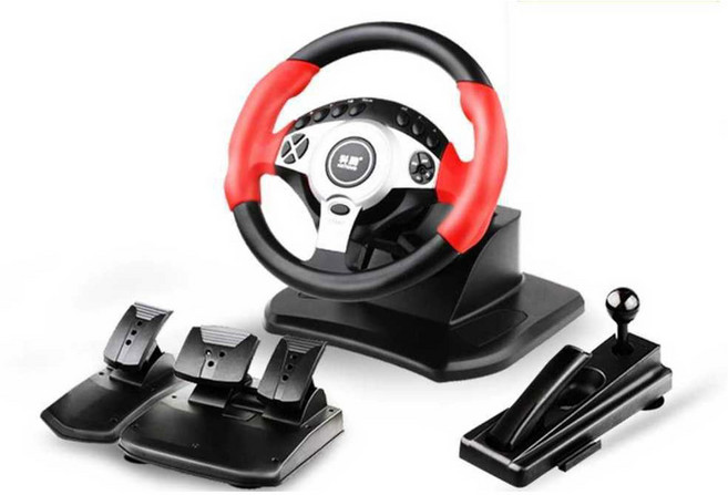 레이싱 게임 핸들 900도 거치대 PC용 기어 PC게임핸들 역방향 레이싱핸들 실내, 3 블랙 클램프 버전, 1개