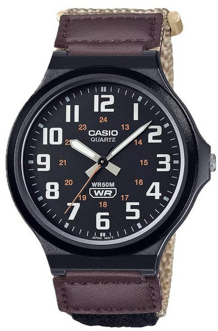 Casio 남성용 클래식 쿼츠 시계 레진 스트랩 블랙 20.15 (모델: MW240-1BV)