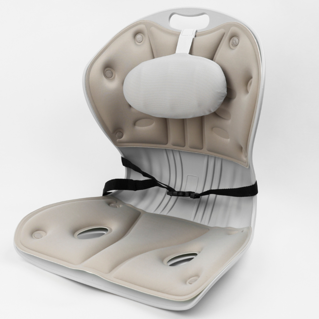 Mirsh 바른자세 등받이 허리보호 자세보정 의자, 그레이