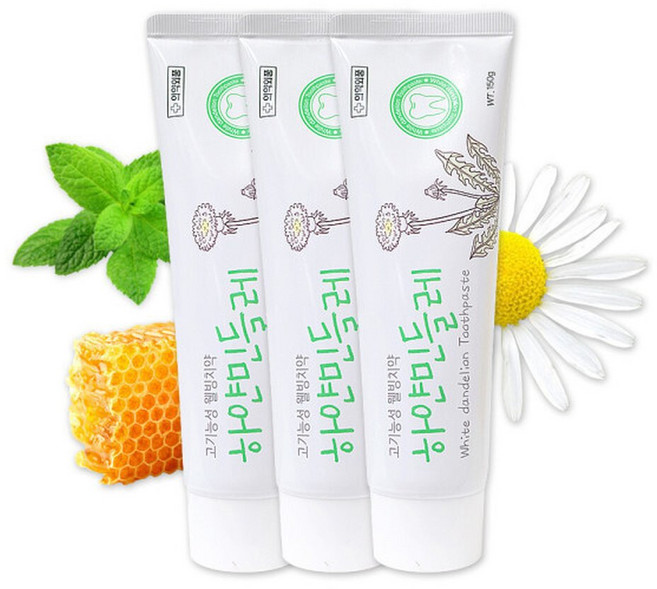 하얀민들레 기능성 치약 3개 천연성분, 150g