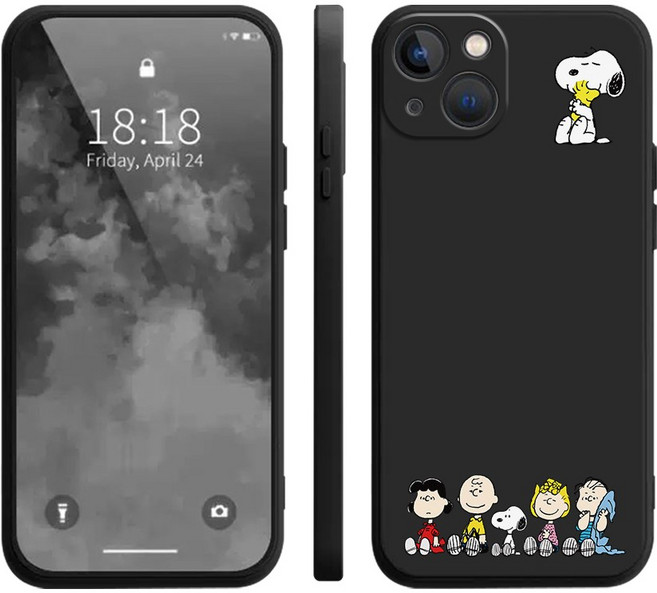 심플한 디자인스누피와 친구들 아이폰 갤럭시 소프트 컬러 실리콘 핸드폰 케이스 지문방지