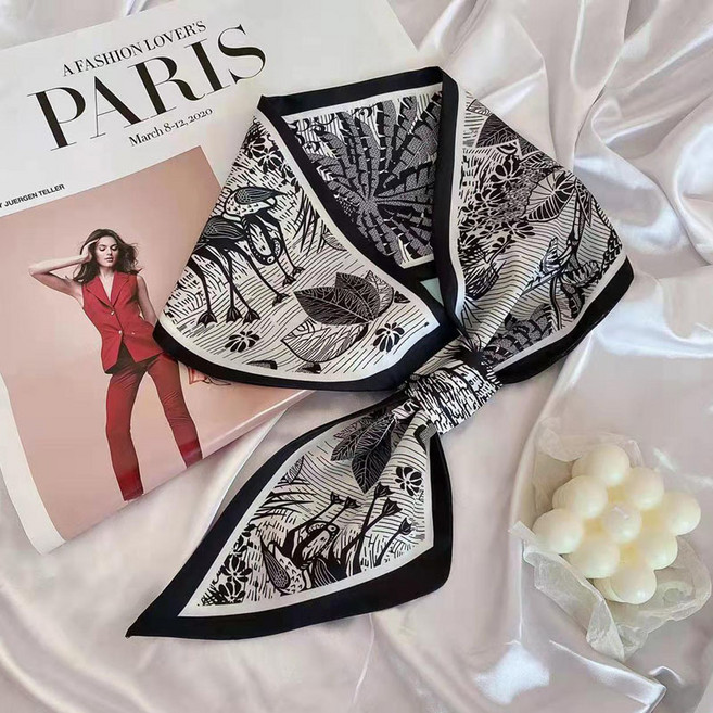 코코린느 고급스러운 고리 타입 방도 실크 스카프 (4colors)