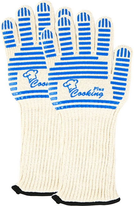 내열 안전장갑 L사이즈 2p 양쪽 방열장갑 홈베이킹 오븐 장갑 쿠킹플러스, 파란 줄무늬, 1개