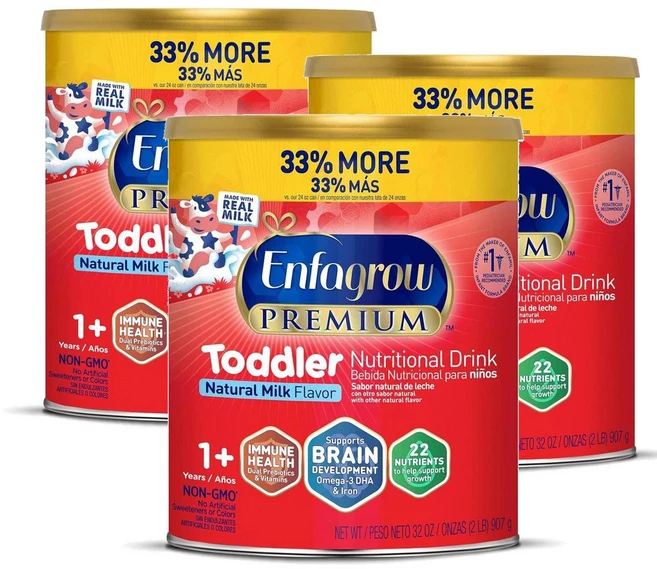 엔파그로우 프리미엄 토들러 분유 내추럴밀크맛 1세이상 Enfagrow Premium Toddler Milk Powder, 3개, 907g - 쿠팡