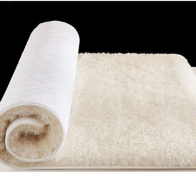 cade konty고급 양모 침대패드 요 깔개 양털 이불패드 쿠션 울 매트리스 캐시미어cade konty, 화이트