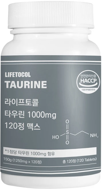 라이프토콜 타우린 1000mg 맥스 150g, 120정, 1개 - 쿠팡