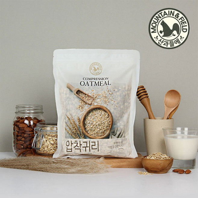 [산과들에] 오트밀(압착귀리)500gx1봉 /롤드 오트, 500g, 1개