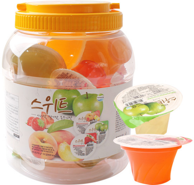 [사이다마트] 스위트 젤리 55g 과일젤리컵 36개입 2통, 990g, 2개