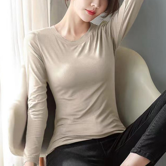 스타일아유 짱편한 긴팔 이너티 여성 봄 가을 겨울 슬림 고급 비스코사 레이온 원단 티셔츠 TS2044