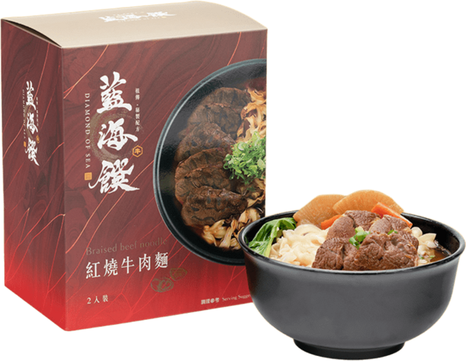 藍海饌紅燒半筋半肉牛肉麵2入組，常溫調理包, 500g, 2套