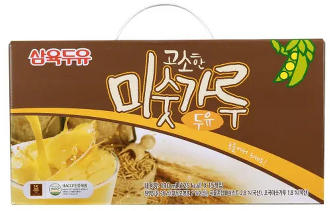 삼육식품 고소한 미숫가루 두유 190ml 15개