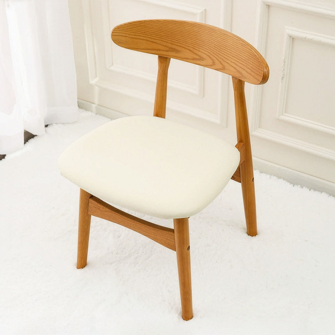 케이트가든 소프트 스판 의자 커버 리폼 덮개 고무밴딩, 2개, 아이보리