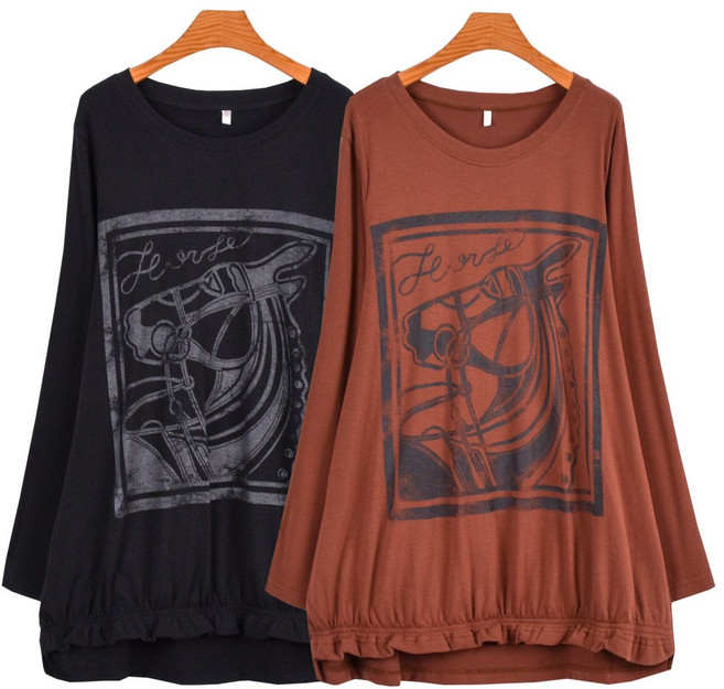 마마걸 홀링T 빅사이즈여성의류 중년여성 50대여성티 큰사이즈여성 엄마옷 빅사이즈롱티 긴팔티셔츠 큰옷 88