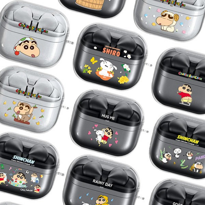 정품 짱구 36개 디자인 삼성 갤럭시버즈3 버즈3 프로 FE 공용 투명젤리 케이스, 차밍)자전거 짱구, 갤럭시 버즈3/버즈3프로 호환, 1개