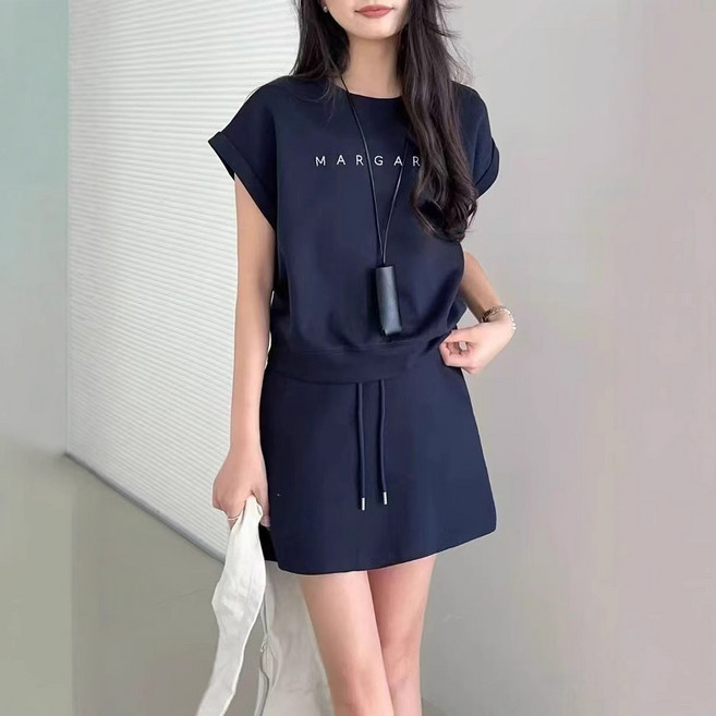 스타일닥터 여성 트레이닝 세트 여름 캐주얼 반팔 상의+힙업 스커트 투피스