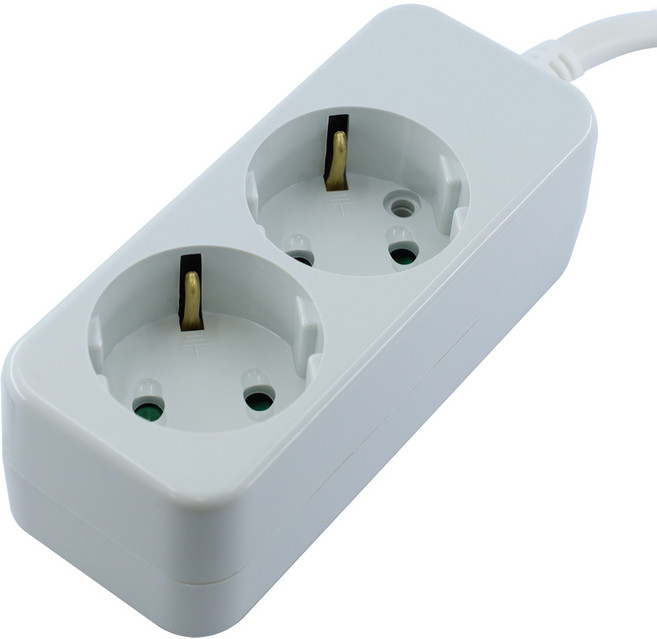 다조아 국산 안전 접지 멀티탭 2구 (16A), 1개, 화이트, 7.5m