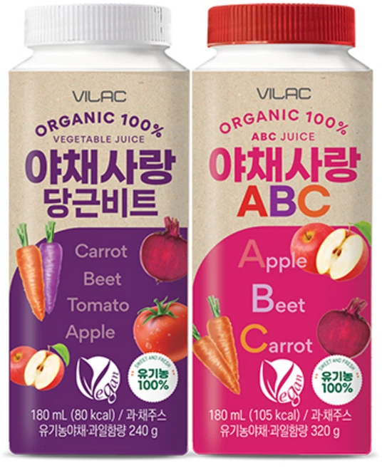 비락 유기농당근비트 12입 + 야채ABC 12입 24개입, 단품 - 쿠팡