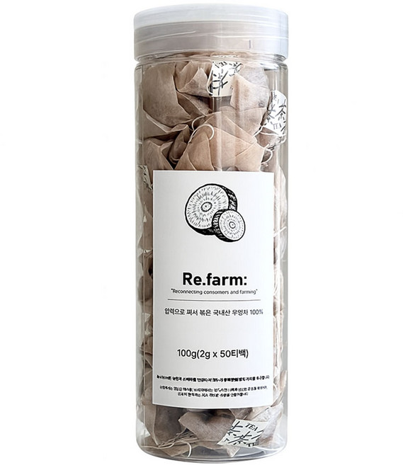 리팜 압력으로 쪄서 볶은 국내산 우엉차 삼각티백 오픈캡형, 1개, 50개입, 2g