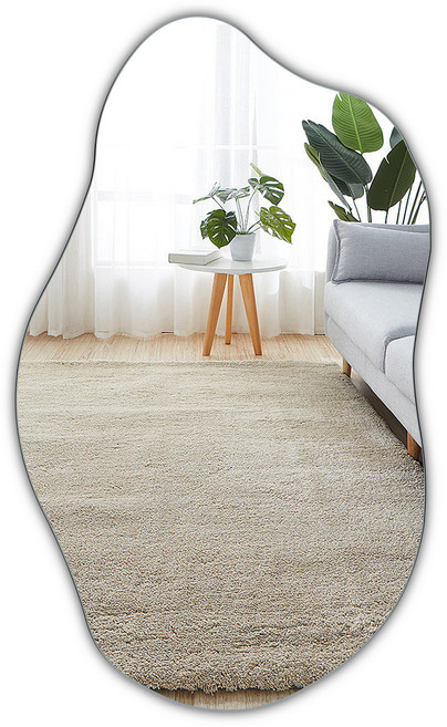 불규칙 이형 파도 전신 거울 벽거울 유리, 유리 거울