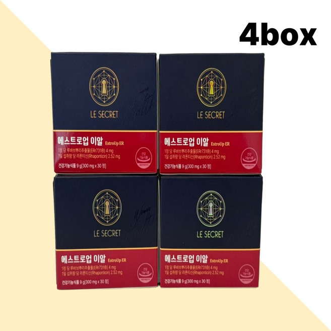르시크릿 에스트로업 이알 루바브 여성갱년기 세트구성, 4박스, 30정
