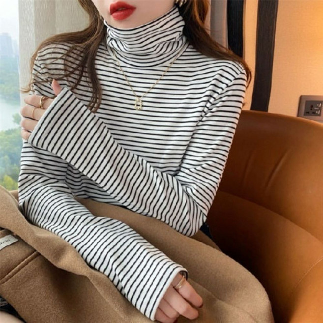 도톰기모 소프트 따뜻한 목 폴라 티셔츠