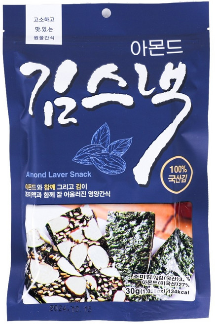 [동현기업](선물용 포장) 김스낵 아몬드(30g) 10개, 30g