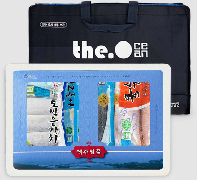 [제주도품질인증] 항아수산 제주수산물 다모아세트 (옥돔200g이상 3마리 갈치(특)500g 1팩 고등어150g 6팩), 1개