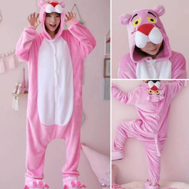 겨울용 올인원 동물 잠옷 여성 유니콘 돼지 만화 Onesies 어린이 의상
