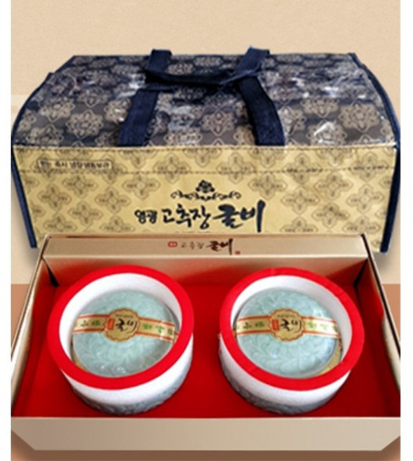 영광 천년초 고추장굴비, 2개, 영광 천년초 고추장굴비 명품 도자기 선물용 500g