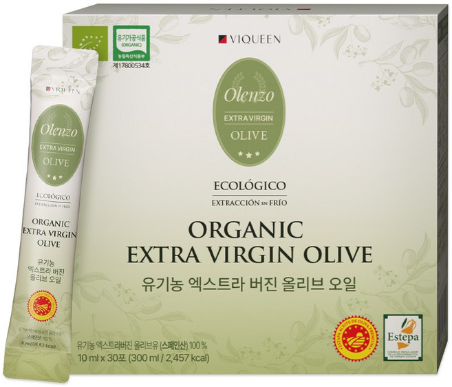 바이퀸 산도 0.1 유기농 엑스트라 버진 올리브오일 스틱, 30개, 10ml