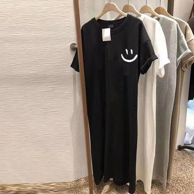 大尺碼洋裝 夏季女裝 寬鬆孕婦連衣裙 短袖圓領T恤